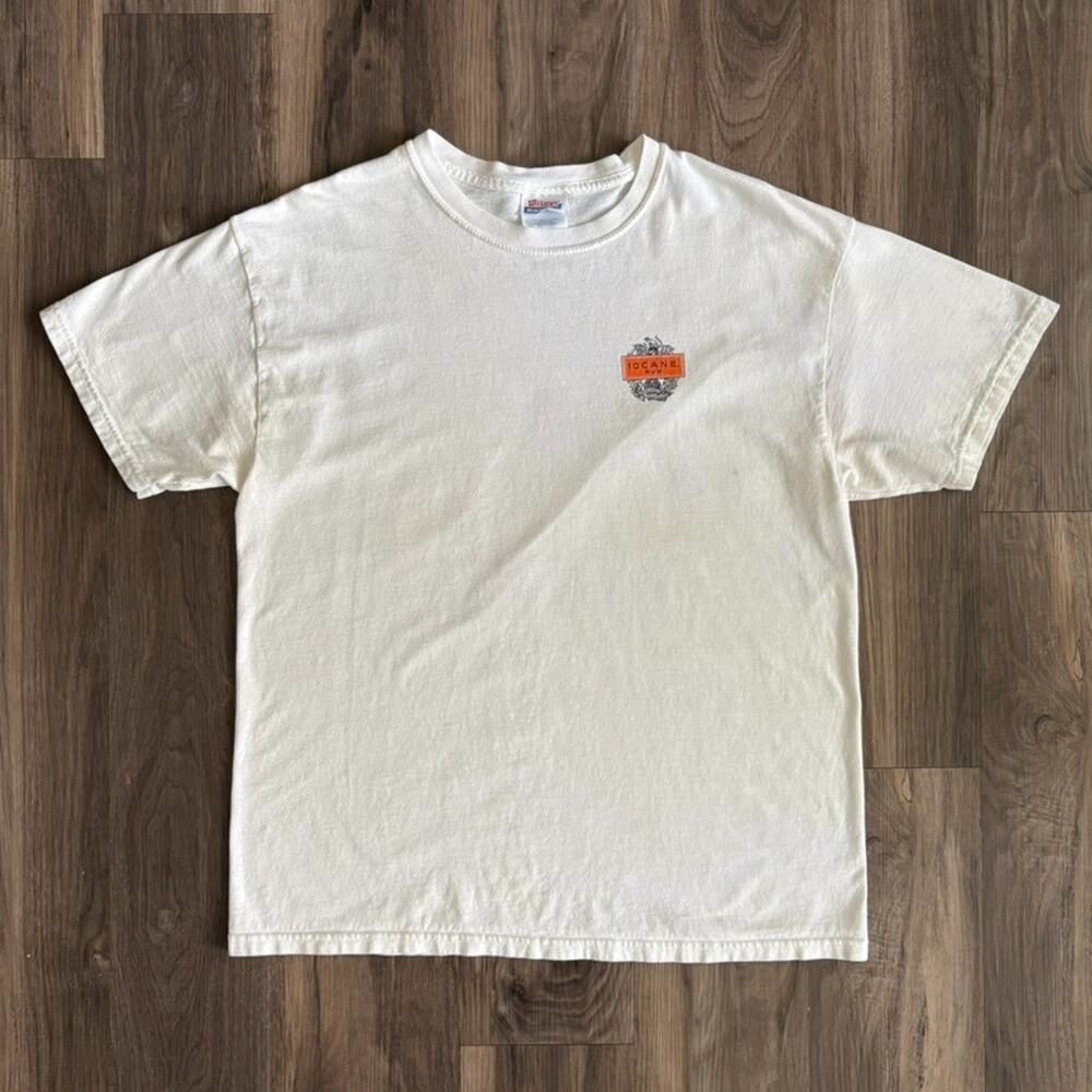 Vintage 10 Cane Rum T-Shirt Men's Size L White Advertising Promo